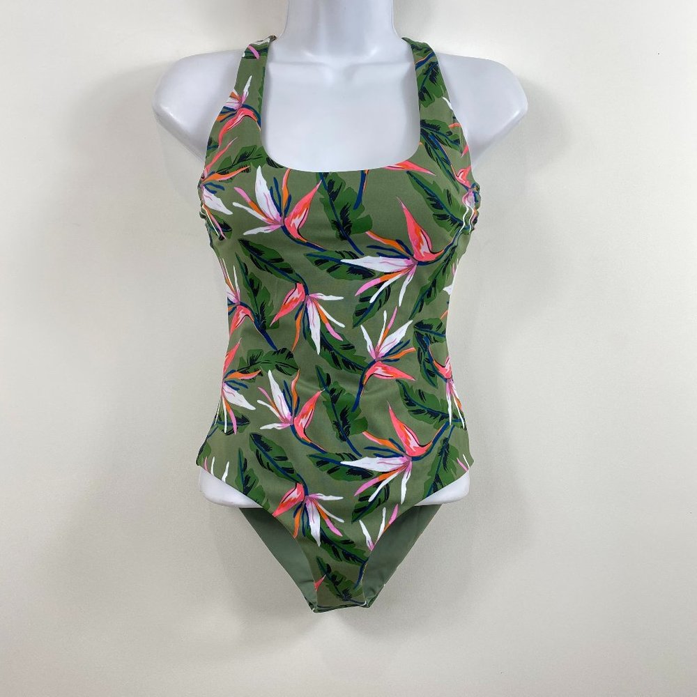 Tori Praver Cut Out One Piece Floral Swimsuit S